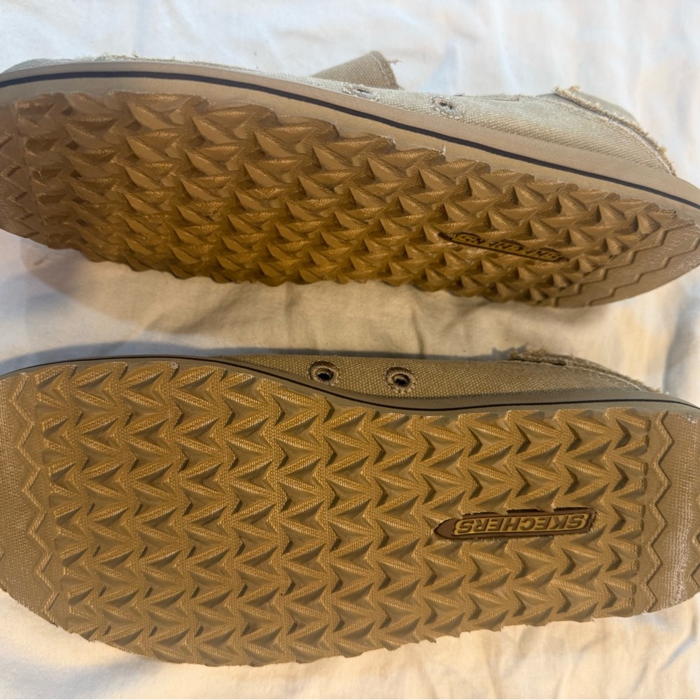 Skechers Tan Canvas Slip-On Loafers - Picture 6 of 8